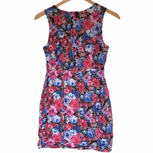 Forever 21 Pink Floral Bodycon Shift Dress Medium - Picture 8 of 8